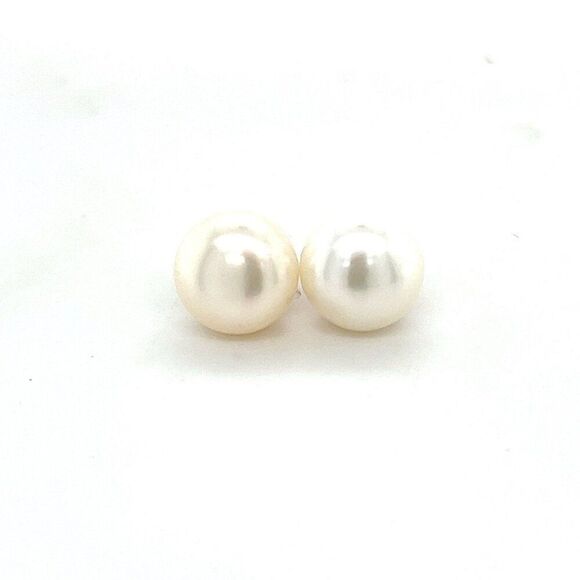 14k Gold Pearl Stud Earrings - Picture 1 of 7